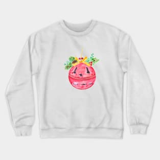 red christmas bell watercolour painting Crewneck Sweatshirt